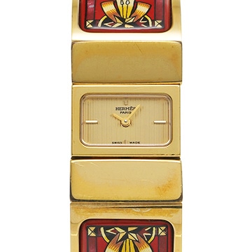 エルメス ロケ L01.201 シャンパン レディース 時計 【中古】【wristwatch】