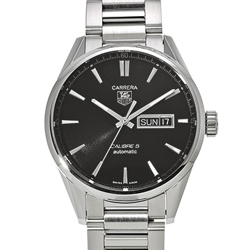 タグ ホイヤー カレラ キャリバー5 デイデイト WAR201A.BA0723 ブラック メンズ 時計 【中古】【wristwatch】