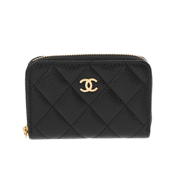 シャネル マトラッセ クラシック ジップ コインパース ブラック AP0216 グレインドカーフスキン レディース 財布 【新品】【purse】