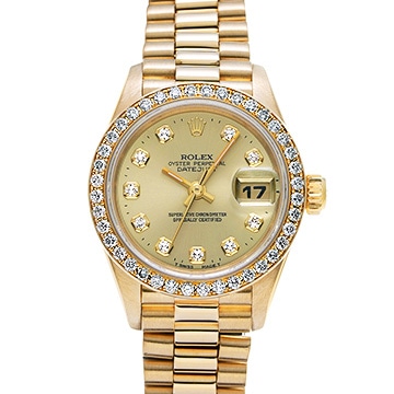 ロレックス デイトジャスト 69138G シャンパン/ダイヤモンド レディース 時計 【中古】【wristwatch】