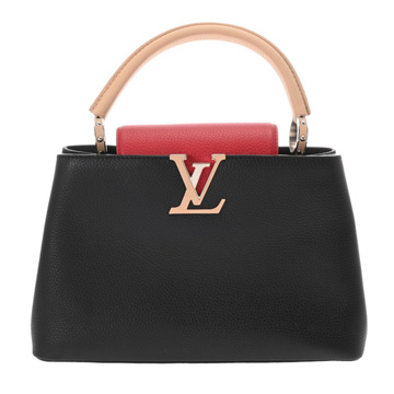 ルイ ヴィトン カプシーヌ MM ブラック/ベージュ/レッド トリヨンレザー レディース バッグ 【中古】【bag】