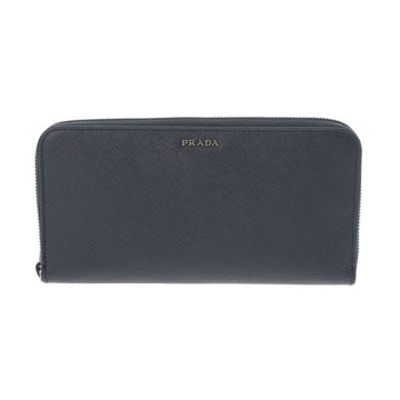 プラダ ジップアラウンド長財布 ネイビー 2ML317 サフィアーノレザー レディース 財布 【中古】【purse】