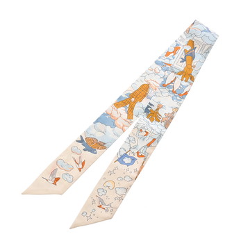 エルメス ツイリー SUR MON NUAGE ブルー系/マルチカラー 063900S シルク100％ レディース 【中古】【other】