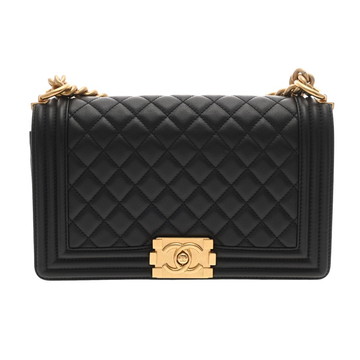 シャネル ボーイシャネル ハンドバッグ 25cm  ブラック A67086 カーフスキン レディース バッグ 【中古】【bag】