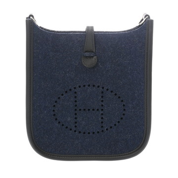 エルメス エヴリン TPM ブルーニュイ/ブラック フェルト/ヴォースイフト レディース バッグ 【中古】【bag】