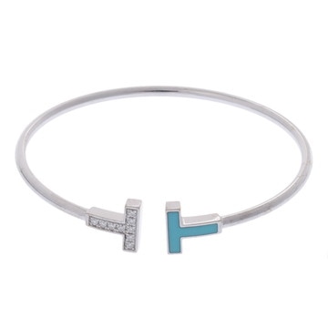 ティファニー Tワイヤー ブレスレット シルバー K18ホワイトゴールド WG レディース ジュエリー 【中古】【jewelry】