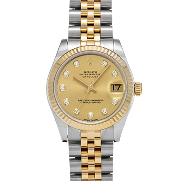 ロレックス デイトジャスト 31 178273G シャンパン/ダイヤモンド ユニセックス 時計 【中古】【wristwatch】