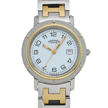 エルメス クリッパー CL4.420 ホワイト メンズ 時計 【中古】【wristwatch】