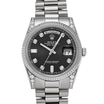 ロレックス デイデイト 118339A ブラック/ダイヤモンド メンズ 時計 【中古】【wristwatch】