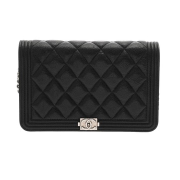 シャネル ボーイシャネル チェーンショルダー ブラック AP1117 カーフスキン レディース バッグ 【中古】【bag】