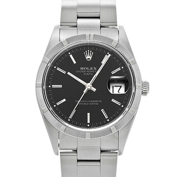 ロレックス オイスターパーペチュアル デイト 15210 ブラック メンズ 時計 【中古】【wristwatch】