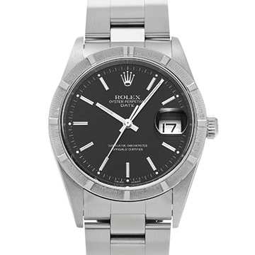 ロレックス オイスターパーペチュアル デイト 15210 ブラック メンズ 時計 【中古】【wristwatch】