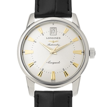 ロンジン コンクエスト ヘリテージ  L1.611.4.75.4 シルバー メンズ 時計 【中古】【wristwatch】