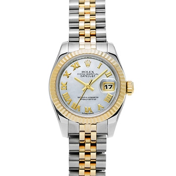 ロレックス デイトジャスト 179173NR ホワイトシェル レディース 時計 【中古】【wristwatch】