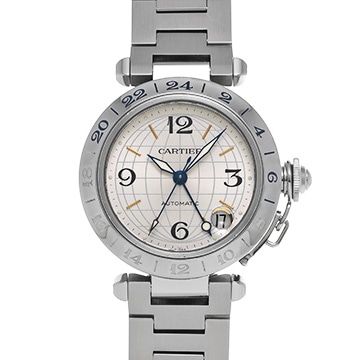 カルティエ パシャC メリディアン GMT W31029M7 シルバー ユニセックス 時計 【中古】【wristwatch】