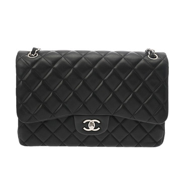 シャネル マトラッセ WフラップWチェーンショルダー 30 ブラック A58600 ラムスキン レディース バッグ 【中古】【bag】