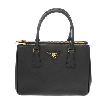 プラダ ガレリア ミディアムバッグ 2WAY ブラック 1BA863 サフィアーノレザー レディース バッグ 【中古】【bag】