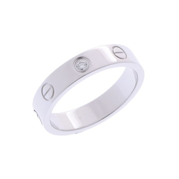カルティエ ミニラブリング #50 1PD シルバー K18ホワイトゴールド WG レディース ジュエリー 【中古】【jewelry】