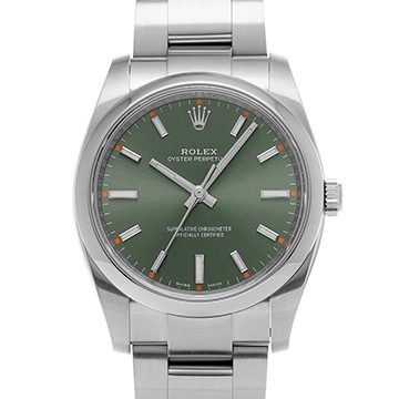 ロレックス オイスターパーペチュアル 34 114200 オリーブグリーン メンズ 時計 【中古】【wristwatch】