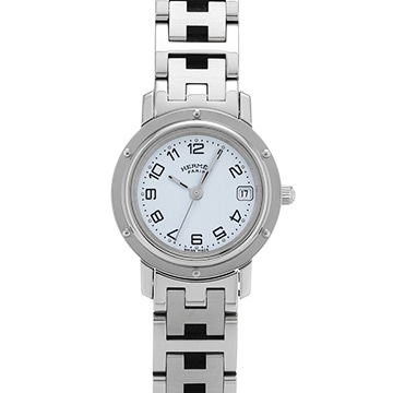 エルメス クリッパー ナクレ CL4.210 ホワイト レディース 時計 【中古】【wristwatch】