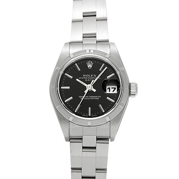 ロレックス オイスターパーペチュアル デイト 79190 ブラック レディース 時計 【中古】【wristwatch】