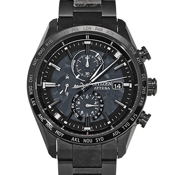 シチズン アテッサ ACT Line HAKUTO-Rコラボレーションモデル AT8287-62E ブラック メンズ 時計 【中古】【wristwatch】