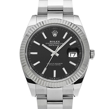 ロレックス デイトジャスト 41 126334 ブライトブラック メンズ 時計 【中古】【wristwatch】