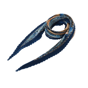 エルメス プリーツスカーフ ブルー シルク100% レディース 【中古】【other】