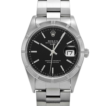 ロレックス オイスターパーペチュアル デイト 15210 ブラック メンズ 時計 【中古】【wristwatch】
