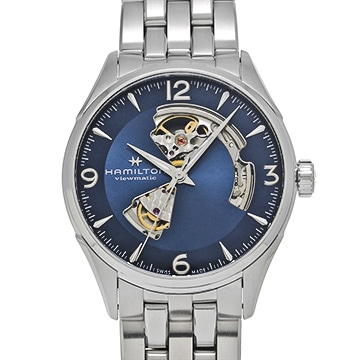 ハミルトン ジャズマスター オープンハート H327050 ブルー メンズ 時計 【中古】【wristwatch】