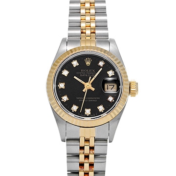 ロレックス デイトジャスト 69173G ブラック/ダイヤモンド レディース 時計 【中古】【wristwatch】