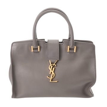 サンローラン ベイビーカバス 2WAY グレー GNR424868.0216 スムースカーフ レディース バッグ 【中古】【bag】