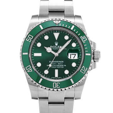 ロレックス サブマリーナ デイト 116610LV グリーン メンズ 時計 【中古】【wristwatch】