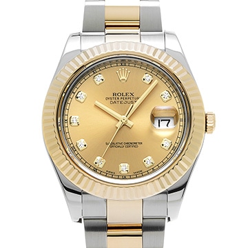 ロレックス デイトジャストII 116333G シャンパン/ダイヤモンド メンズ 時計 【中古】【wristwatch】