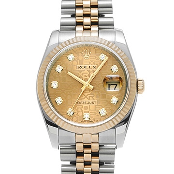 ロレックス デイトジャスト 116233G シャンパンコンピュータ/ダイヤモンド メンズ 時計 【中古】【wristwatch】