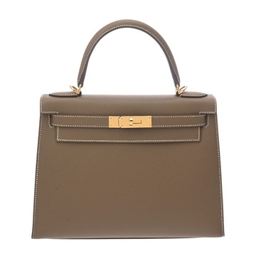 エルメス ケリー 28 外縫い 2WAY エトゥープ ヴォーエプソン レディース バッグ 【中古】【bag】