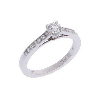 ブシュロン ビーラブド ソリテールリング #50 シルバー JSL0014050 Pt950プラチナ レディース ジュエリー 【中古】【jewelry】