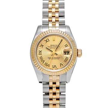 ロレックス デイトジャスト 179173 シャンパンサンビーム レディース 時計 【中古】【wristwatch】