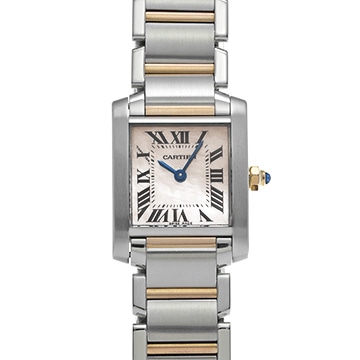 カルティエ タンク フランセーズ SM W51027Q4 ピンクシェル レディース 時計 【中古】【wristwatch】