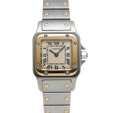 カルティエ サントス ガルベ SM W20012C4 アイボリー レディース 時計 【中古】【wristwatch】