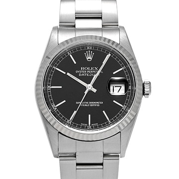 ロレックス デイトジャスト 16234 ブラック メンズ 時計 【中古】【wristwatch】