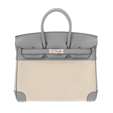 エルメス バーキン 25 グリパンタン/ブルーグラシエ トワルアッシュ/ヴォースイフト レディース バッグ 【未使用】【bag】