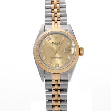 ロレックス デイトジャスト 69173G シャンパン/ダイヤモンド レディース 時計 【中古】【wristwatch】