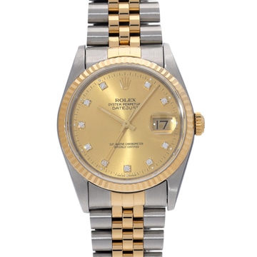ロレックス デイトジャスト 16233G シャンパン/ダイヤモンド メンズ 時計 【中古】【wristwatch】