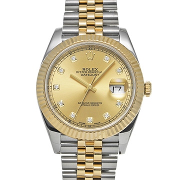 ロレックス デイトジャスト 41 126333G シャンパン/ダイヤモンド メンズ 時計 【中古】【wristwatch】