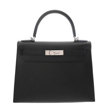 エルメス ケリー 28 外縫い 2WAY ブラック ヴォーエプソン レディース バッグ 【中古】【bag】