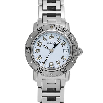 エルメス クリッパー ダイバー CL5.210 ホワイト レディース 時計 【中古】【wristwatch】