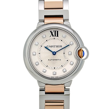 カルティエ バロンブルー MM WE902031 シルバー/ダイヤモンド ユニセックス 時計 【中古】【wristwatch】