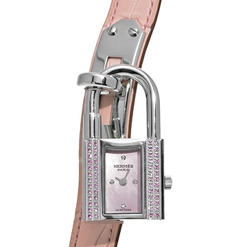 エルメス ケリーウォッチ KE1.233 ピンクシェル レディース 時計 【中古】【wristwatch】