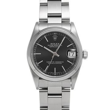 ロレックス デイトジャスト 31 68240 ブラック ユニセックス 時計 【中古】【wristwatch】